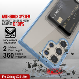 Caso de soporte de tarjetas Galaxy S24 [Serie Crystal CardsLot] [Fit Slim] [Azul]