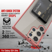 Cargar imagen en el visor de la galería, Galaxy S24 Ultra Card Holder Case [Crystal CardSlot Series] [Fit Slim] [Rojo]
