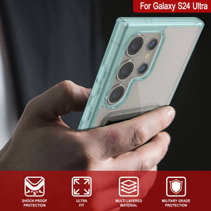 Galaxy S24 Ultra Card Holder Case [Crystal Cardslot Series] [Fit Slim] [verde azulado]