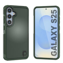 Load image into Gallery viewer, Funda PunkCase para Galaxy S25, [Serie Spartan 2.0], transparente, resistente y duradera [verde oscuro]
