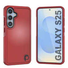 Cargar imagen en el visor de la galería, Funda PunkCase para Galaxy S25, [Serie Spartan 2.0], transparente, resistente y duradera [roja]
