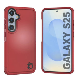 Funda PunkCase para Galaxy S25, [Serie Spartan 2.0], transparente, resistente y duradera [roja]