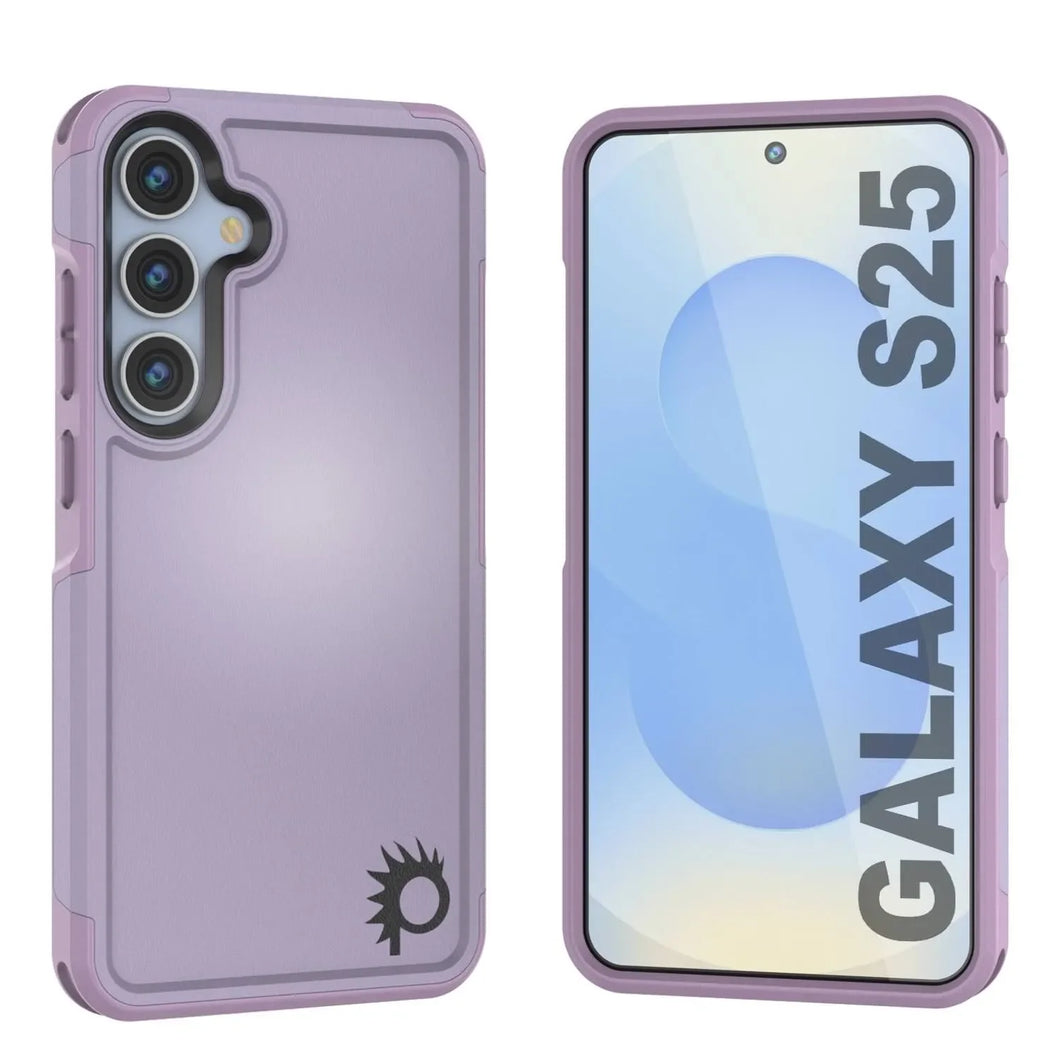 Funda PunkCase para Galaxy S25, [Serie Spartan 2.0], transparente, resistente y duradera [lila]