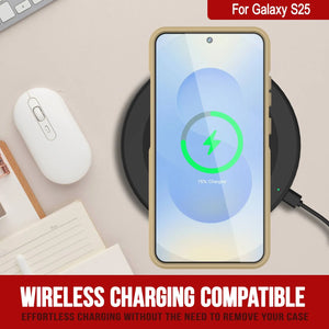 Funda PunkCase para Galaxy S25, [Serie Spartan 2.0], transparente, resistente y duradera [amarilla]