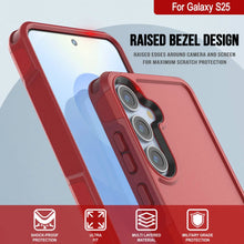 Cargar imagen en el visor de la galería, Funda PunkCase para Galaxy S25, [Serie Spartan 2.0], transparente, resistente y duradera [roja]
