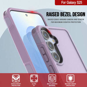 Funda PunkCase para Galaxy S25, [Serie Spartan 2.0], transparente, resistente y duradera [lila]
