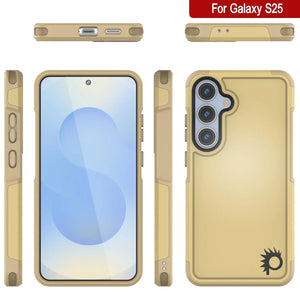 Funda PunkCase para Galaxy S25, [Serie Spartan 2.0], transparente, resistente y duradera [amarilla]