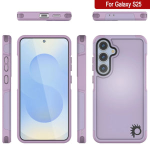 Funda PunkCase para Galaxy S25, [Serie Spartan 2.0], transparente, resistente y duradera [lila]