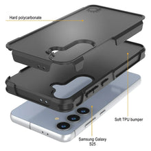Load image into Gallery viewer, Funda PunkCase para Galaxy S25, [Serie Spartan 2.0], transparente, resistente y duradera [negra]
