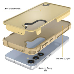 Funda PunkCase para Galaxy S25, [Serie Spartan 2.0], transparente, resistente y duradera [amarilla]