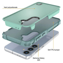 Load image into Gallery viewer, Funda PunkCase para Galaxy S25, [Serie Spartan 2.0], transparente, resistente y duradera [azul verdoso]
