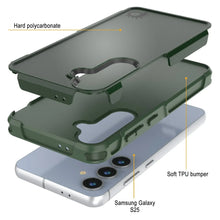 Load image into Gallery viewer, Funda PunkCase para Galaxy S25, [Serie Spartan 2.0], transparente, resistente y duradera [verde oscuro]
