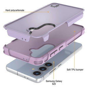 Funda PunkCase para Galaxy S25, [Serie Spartan 2.0], transparente, resistente y duradera [lila]