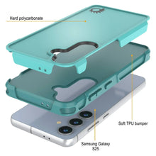 Load image into Gallery viewer, Funda PunkCase para Galaxy S25, [Serie Spartan 2.0], transparente, resistente y duradera [azul claro]
