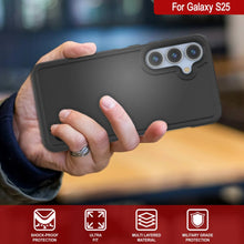 Load image into Gallery viewer, Funda PunkCase para Galaxy S25, [Serie Spartan 2.0], transparente, resistente y duradera [negra]
