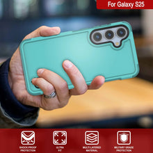 Load image into Gallery viewer, Funda PunkCase para Galaxy S25, [Serie Spartan 2.0], transparente, resistente y duradera [azul claro]
