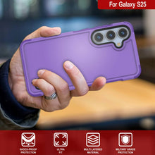 Load image into Gallery viewer, Funda PunkCase para Galaxy S25, [Serie Spartan 2.0], transparente, resistente y duradera [morada]
