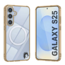 Load image into Gallery viewer, Estuche de carga inalámbrica magnético para Galaxy S25 [Serie de acrílico transparente] [Antideslizante] Para Galaxy S25 [Dorado]
