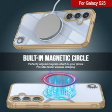 Load image into Gallery viewer, Estuche de carga inalámbrica magnético para Galaxy S25 [Serie de acrílico transparente] [Antideslizante] Para Galaxy S25 [Dorado]
