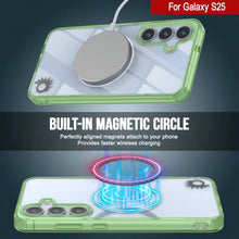 Load image into Gallery viewer, Estuche de carga inalámbrica magnética para Galaxy S25 [Serie de acrílico transparente] [Antideslizante] Para Galaxy S25 [Verde]
