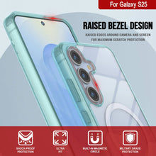 Load image into Gallery viewer, Estuche de carga inalámbrica magnética para Galaxy S25 [Serie de acrílico transparente] [Antideslizante] Para Galaxy S25 [Verde azulado]
