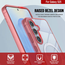 Load image into Gallery viewer, Estuche de carga inalámbrica magnética para Galaxy S25 [Serie de acrílico transparente] [Antideslizante] Para Galaxy S25 [Rojo]
