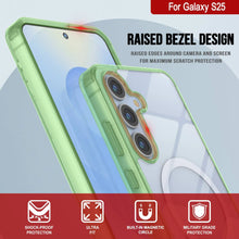 Load image into Gallery viewer, Estuche de carga inalámbrica magnética para Galaxy S25 [Serie de acrílico transparente] [Antideslizante] Para Galaxy S25 [Verde]
