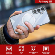 Load image into Gallery viewer, Estuche de carga inalámbrica magnética para Galaxy S25 [Serie de acrílico transparente] [Antideslizante] Para Galaxy S25 [Negro]
