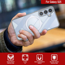 Load image into Gallery viewer, Estuche de carga inalámbrica magnético para Galaxy S25 [Serie de acrílico transparente] [Antideslizante] Para Galaxy S25 [Plata]
