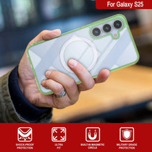 Load image into Gallery viewer, Estuche de carga inalámbrica magnética para Galaxy S25 [Serie de acrílico transparente] [Antideslizante] Para Galaxy S25 [Verde]
