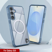 Load image into Gallery viewer, Estuche de carga inalámbrica magnética para Galaxy S25 [Serie de acrílico transparente] [Antideslizante] Para Galaxy S25 [Azul marino]
