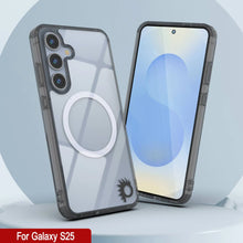 Load image into Gallery viewer, Estuche de carga inalámbrica magnética para Galaxy S25 [Serie de acrílico transparente] [Antideslizante] Para Galaxy S25 [Negro]
