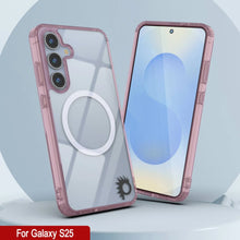 Load image into Gallery viewer, Estuche de carga inalámbrica magnética para Galaxy S25 [Serie de acrílico transparente] [Antideslizante] Para Galaxy S25 [Rosa]
