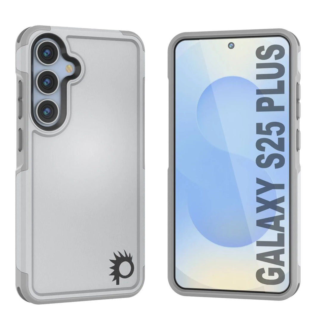 Funda PunkCase para Galaxy S25+ Plus, [Serie Spartan 2.0], transparente, resistente y duradera [blanca]