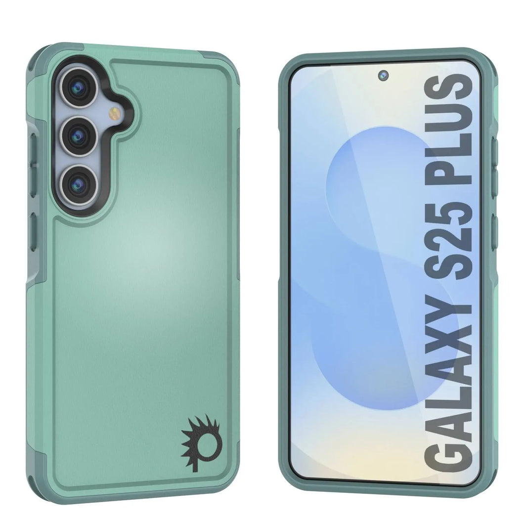 Funda PunkCase para Galaxy S25+ Plus, [Serie Spartan 2.0], transparente, resistente y duradera [azul verdoso]