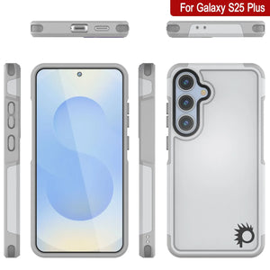 Funda PunkCase para Galaxy S25+ Plus, [Serie Spartan 2.0], transparente, resistente y duradera [blanca]
