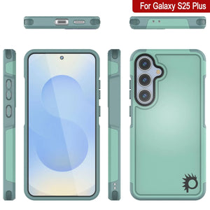 Funda PunkCase para Galaxy S25+ Plus, [Serie Spartan 2.0], transparente, resistente y duradera [azul verdoso]