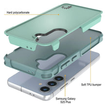 Load image into Gallery viewer, Funda PunkCase para Galaxy S25+ Plus, [Serie Spartan 2.0], transparente, resistente y duradera [azul verdoso]
