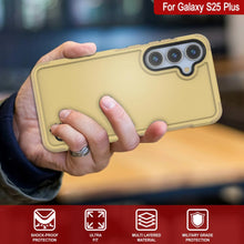 Cargar imagen en el visor de la galería, Funda PunkCase para Galaxy S25+ Plus, [Serie Spartan 2.0], transparente, resistente y duradera [amarilla]
