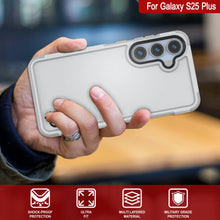 Load image into Gallery viewer, Funda PunkCase para Galaxy S25+ Plus, [Serie Spartan 2.0], transparente, resistente y duradera [blanca]
