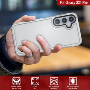 Funda PunkCase para Galaxy S25+ Plus, [Serie Spartan 2.0], transparente, resistente y duradera [blanca]
