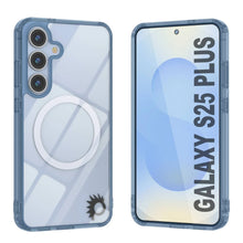Cargar imagen en el visor de la galería, Estuche de carga inalámbrica magnética para Galaxy S25 Plus [Serie de acrílico transparente] [Antideslizante] Para Galaxy S25 Plus [Azul marino]
