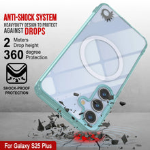 Cargar imagen en el visor de la galería, Estuche de carga inalámbrica magnética para Galaxy S25 Plus [Serie de acrílico transparente] [Antideslizante] Para Galaxy S25 Plus [Verde azulado]
