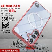 Cargar imagen en el visor de la galería, Estuche de carga inalámbrica magnética para Galaxy S25 Plus [Serie de acrílico transparente] [Antideslizante] Para Galaxy S25 Plus [Rojo]
