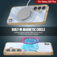 Cargar imagen en el visor de la galería, Estuche de carga inalámbrica magnético para Galaxy S25 Plus [Serie de acrílico transparente] [Antideslizante] Para Galaxy S25 Plus [Dorado]
