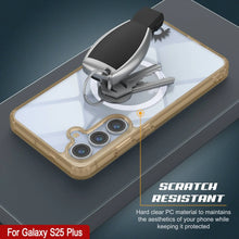 Cargar imagen en el visor de la galería, Estuche de carga inalámbrica magnético para Galaxy S25 Plus [Serie de acrílico transparente] [Antideslizante] Para Galaxy S25 Plus [Dorado]
