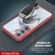 Cargar imagen en el visor de la galería, Estuche de carga inalámbrica magnética para Galaxy S25 Plus [Serie de acrílico transparente] [Antideslizante] Para Galaxy S25 Plus [Rojo]
