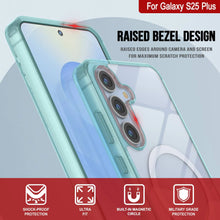 Cargar imagen en el visor de la galería, Estuche de carga inalámbrica magnética para Galaxy S25 Plus [Serie de acrílico transparente] [Antideslizante] Para Galaxy S25 Plus [Verde azulado]
