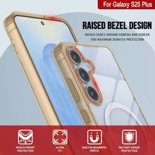 Cargar imagen en el visor de la galería, Estuche de carga inalámbrica magnético para Galaxy S25 Plus [Serie de acrílico transparente] [Antideslizante] Para Galaxy S25 Plus [Dorado]
