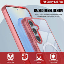 Cargar imagen en el visor de la galería, Estuche de carga inalámbrica magnética para Galaxy S25 Plus [Serie de acrílico transparente] [Antideslizante] Para Galaxy S25 Plus [Rojo]
